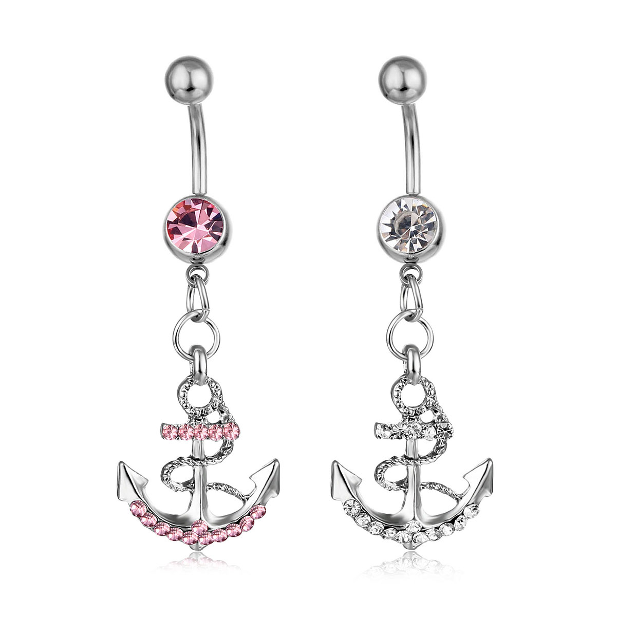 YYJFF D0438 ANCHOR STILE BELLY -knappnavelringar blandar färger Ring Body Piercing Smycken