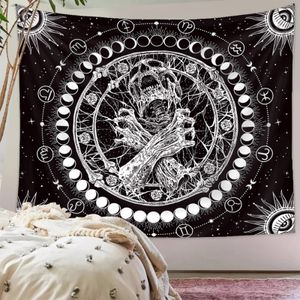 The Angry Skull Tapestry Hanging Tissu Tapases Fondrie Tissu de style Ins Tissu suspendu en tissu décoratif Bohemian décor