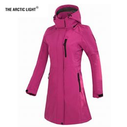 THE ARCTIC LIGHT Veste longue en polaire souple pour femme, coupe-vent d'extérieur, randonnée, Camping, Trekking, escalade, manteaux féminins, hiver 220516