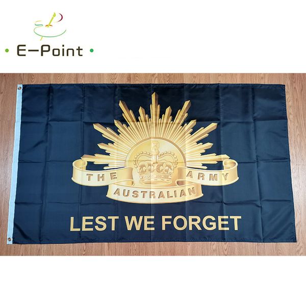 L'armée australienne Lest We Forget Flag 3 * 5ft (90cm * 150cm) Drapeaux en polyester Bannière décoration volant maison jardin Festives cadeaux