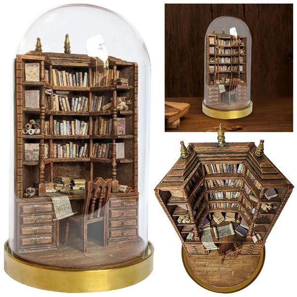 La bibliothèque de la baie bibliothèques miniatures faits à la main portables et élégantes librairies élégantes librairies bibliothèques cadeau drôle pour les amis 240417