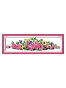 De schoonheidsbloemen gezichtspatronen geteld Cross Stitch Set DIY 11CT 14CT 16CT gestempeld DMC Cross-Stitch Kit Borduurwerkhandwerk