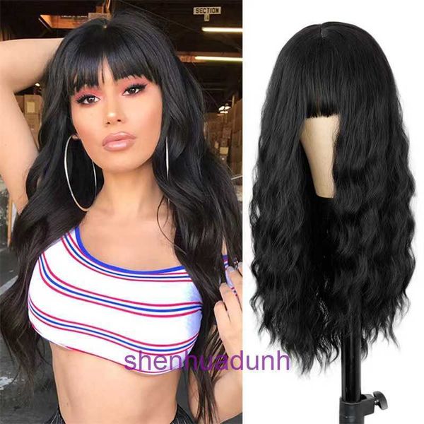 The Beginners Guide to Acheter les meilleures perruques en ligne en 2024 Popular Womens Natural Black Wave Air Long Roll Wig Corn Perm