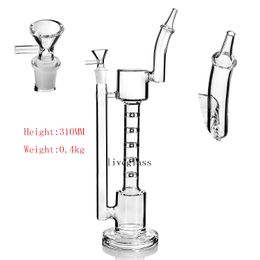 La grande taille Clear Glass Bongs Tuyau d'eau haut de gamme avec Spline Perc Huile Tuyaux Hookah Verre Tuyau d'eau Tuyau d'eau Smoking Bongs Recycler Huile Plateaux 14mm