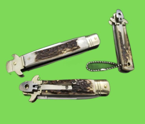 The Bill Deshivs 3Models Leverletto Horizontal Couteau D2 Blade 61hrc Classic Antler Handle Single Action Pocket Polding Camping Gif7376181