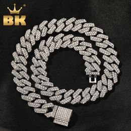 THE BLING KING 13mm Miami Chaîne Cubaine SLink Ras Du Cou Bracelet Colliers Micro Pavé Bling Strass Mode Hommes Hiphop Bijoux 240125