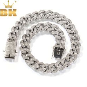 The Bling King Classical 18mm Miami Cuban Bracelet ketting Micro uit elkaar geplaveid 5a kubieke zirkonia twristlinkketen Hiphop sieraden