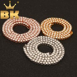 The Bling King Hiphop 1 Row Tennis Chains Choker Iced Out Rhinestones ketting voor mannen 3 mm 4 mm 5 mm breedte 240508