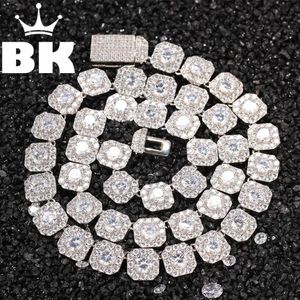 The Blinging King10mm Bloemfulsquare Rock Cubic Zirconia Tennis Mooie Topkwaliteit Hiphop Ketting Luxe Volle Iced Out CZ Sieraden X0509
