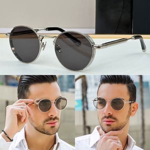 THE BOULEVARD Lunettes de soleil pour hommes faites à la main par un designer allemand Classic Round Frame Silver Frame Lunettes de soleil à la mode