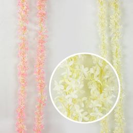 Fleurs artificielles fleurs de cerisier artificielles fleurs de lilas vigne beau rotin pour décotations de mariage chaîne de fleurs de cryptage AF06