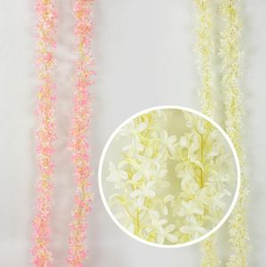 Kunstbloemen Cherry Blossom Atdificial Lilac Bloemen Vine Mooie Rotan voor Huwelijksleden Codering Flower String AF06