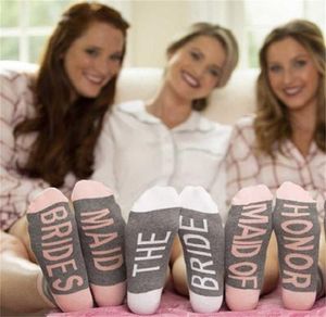 Bride Maid of Honor Brides calcetines de nivel medio de calcetines Invierno Calcetines Women Soccle Bridal Disfraces de boda Tikt6366467