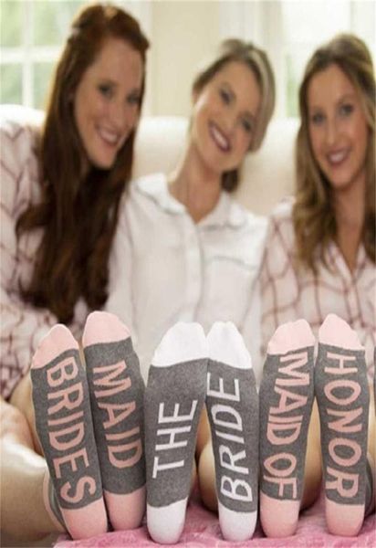 Bride Maid of Honor Brides Calcetines de nivel medio de calcetines Invierno Calcetines Women Soccle Bridal Disfraces de boda TIKT6262934