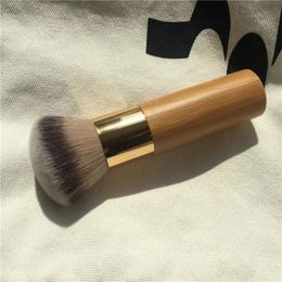 El cepillo de la base de bambú de aerbrush buffer - cabello sintético suave y denso - Aplicador de licuadora de maquillaje de belleza 240518