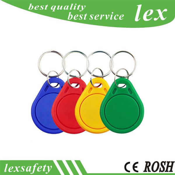 100 unids / lote ISO11785 TK4100 / EM4100 125kHz Tarjeta de teclas de KEYFOBS personalizada Etiquetas de clave promocionales RFID Etiquetas de etiqueta de control