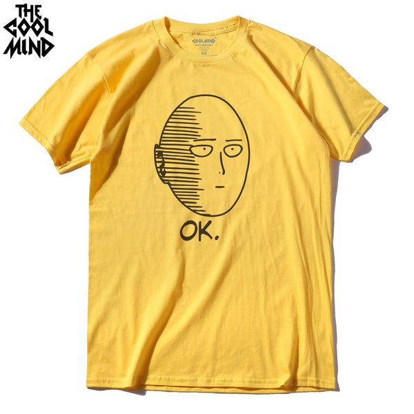 The coolmind 100% algodón one punch man impreso hombres camiseta casual hombres sueltos camiseta fresca o-cuello camiseta hombres camiseta tops 220505