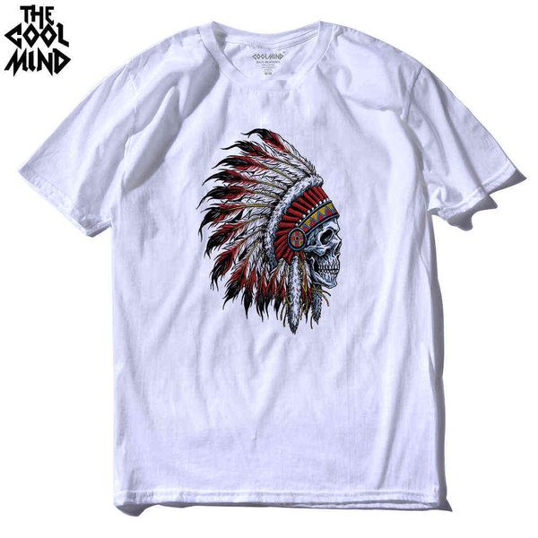 The Coolmind Manches courtes Indien imprimé Hommes T-shirt Cool 's Tee-shirts Tops T-shirt 100% coton Casual S T 210629