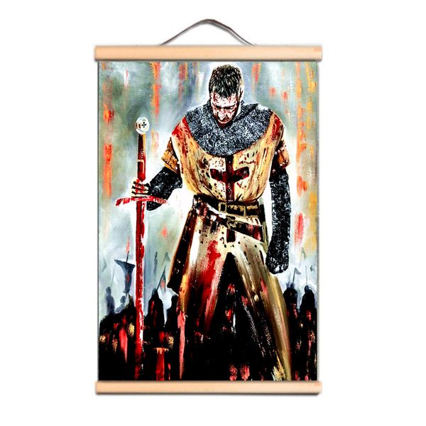 Les Croisades Armure Guerrier Toile Art Imprimer Affiche Vintage Chevaliers Maçonniques Templiers Défilement Peinture Tenture Décor Dessin LZ01