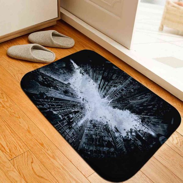 The Dark Knight Tapis de sol imprimés Tapis anti-dérapants Comics Tapis Bienvenue Paillasson Superhero Tapis de salle de bain Tapis de cuisine Tapis Cadeau 211109