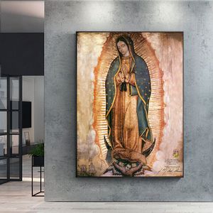 Le jour de la vierge de Guadalupe au Mexique affiches et imprimés toile d'art mural Portrait photo pour décor de salon