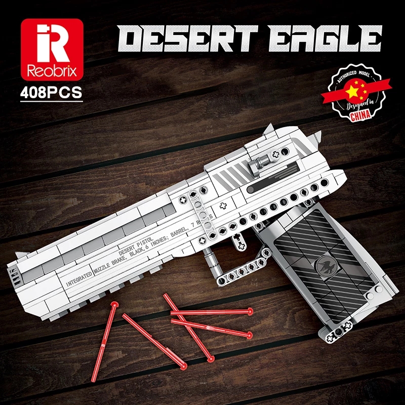 The Desert Eagle Pistol Guns Building Blocks Military Series MOC Weapon Model Boys Kids Gun Children Fothing Game Education Toys Christmas Presents