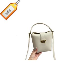 Het ontwerp van de bucket Bag wordt goedkoop triomfantelijke boog 2024 Spring Nieuwe Fries Unique High End Single Shoulder Crossbody Handtas