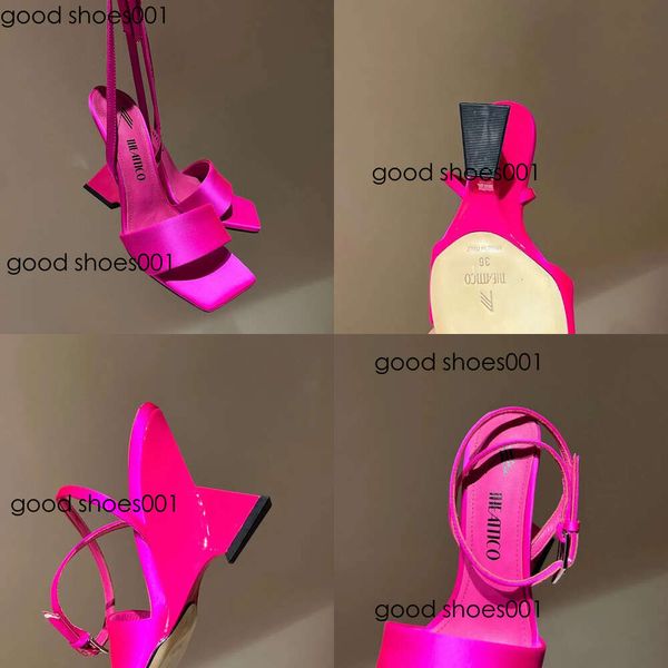 Le designer Attico Sandales à talons en forme spéciale Color Couleur Cheope Black E Pink Wedge Robe Shoes Ladies Party Shoe Summer Fashion Brand Womens Original Edition
