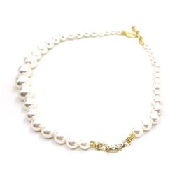 Collier de perles blanches de luxe classique pour femmes, Style lettre, bijoux à la mode de haute qualité, bijoux de charme, cadeaux pour mère et enseignant, cadeau magnifique