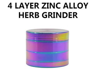 Le diamètre de 52MM en alliage de zinc couche quatre bleu TOBACCO GRINDER arc-en-ciel TOBACCO GRINDER cassé le tabac pour le commerce extérieur