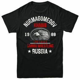 The Eagle Khabib Nurmagomedov Rusland Sambo Wrestling T -shirt Summer Cotton Oneck Korte mouw Mens T -shirt Maat S3XL 240409