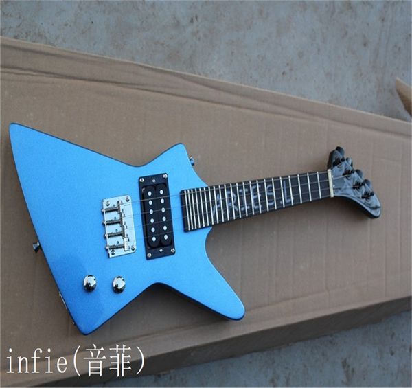 2022 La guitarra eléctrica de 6 cuerdas alienígena puede cambiar de color (azul)