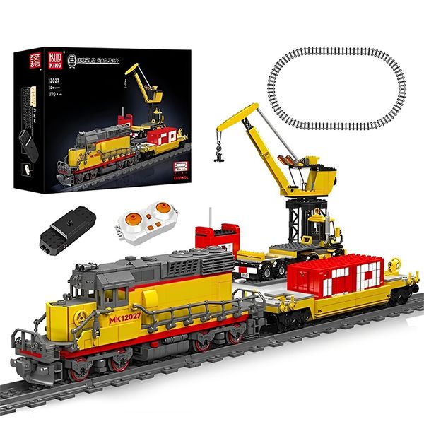 El EMD SD40-2 Tren locomotora diésel Bloque de construcción Mould King 12027 Trenes ferroviarios de control remoto de alta tecnología Modelo RC Juguetes Niños Navidad Regalos de cumpleaños