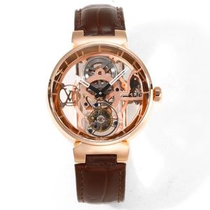 Het dure schat Tourbillon -horloge is gebouwd met Sapphire Case en Steel Bezel -ondersteuning om de mechanische schoonheid perfect te herstellen die door de Tourbillon is gebracht