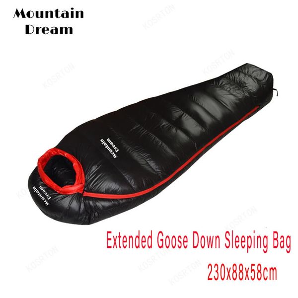 El saco de dormir tipo momia de plumón de ganso extendido está relleno de plumón cálido y es adecuado para una altura superior a 1,8 metros. 231225