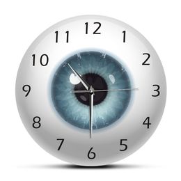 The Eye Eyeball With Beauty Contact Pupil Core Sight View Oftalmologie Mute Wandklok Optische Winkel Nieuwigheid Muurhorloge Gift LJ201211