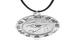 L'œil du collier Horus Wedjat Amulet maléfique ancienne religion égyptienne Symbole de rune vintage bijoux rétro bijoux entier Collier 9753102