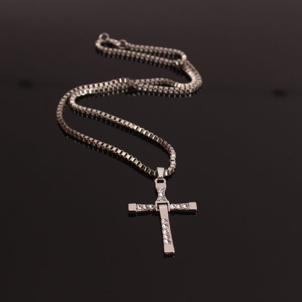 Collier Fast and Furious en cristal de Toledo, pendentif croix chrétienne, bijoux de film à breloques de jésus, cadeau de noël