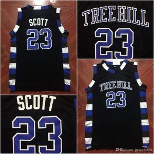 Le film de la version Tree Hill Lucas Scott 23 Jersey de basket-ball de cinéma 100% cousu au-dessus de la jante Moive Black S-XXL