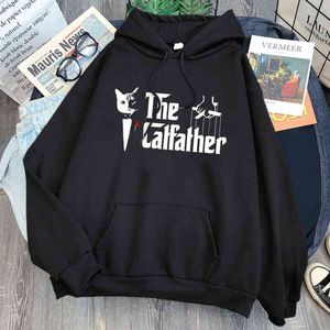 The Galfather Print Man Sweatshirt Pocket Losse Lange Mouw Hoody Streetwear Mens Fashion Vintage Hoody Top Anime Punk Hoodie H1227
