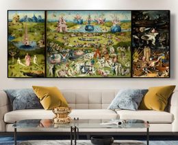 The Garden of Earthly Delight and Hell by Hieronymus bosch toile peinture des images d'art mural pour le salon cuadros décor 5348253