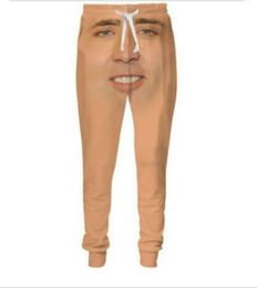 The Giant Blown Up Face of Nicolas Cage Pantalones Impresión 3d Unisex Casual Pantalones sueltos Streetwear Hip Hop Active Sports Joggers Pantalones de chándal