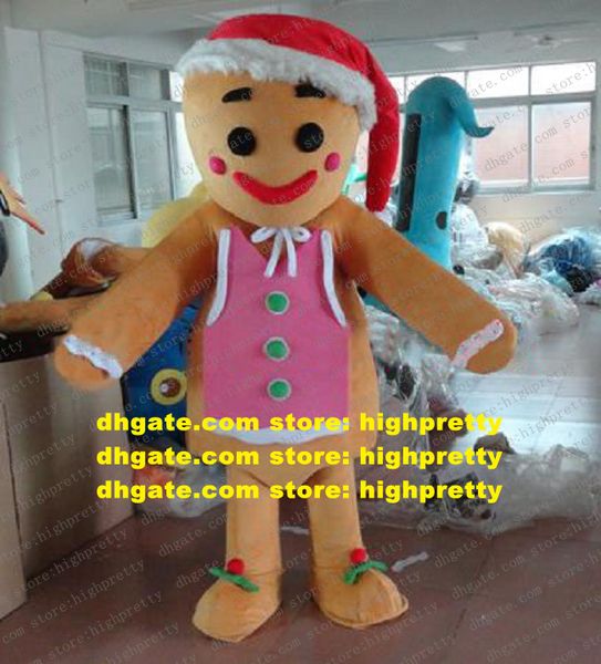 Le costume de mascotte de l'homme en pain d'épice Gingersnap Lebkuchen Gibbery Ginger Character Solliciting Business Couple Photos zz6053