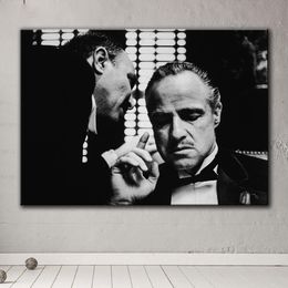 The Godfather Movie Posters Black -Wit Wall Art Vintage Canvas Prints Oil Painting Retro Wall Picture voor woonkamer Home Decor