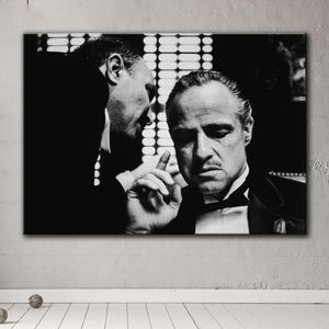 Les affiches du film Godfather Art mural en noir et blanc