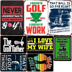 El Golf Padre Placa Golf DAD Metal Tin Signs Bar Pub Club Decoración para el hogar Golf King Vintage Poster Campo de golf Etiqueta de la pared 20x30cm Woo