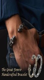 De grote Fenrir Handgemaakte armband Viking Bracelet Fashion Jewelry for Men Women Nov93289536