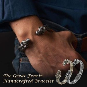 De Grote Fenrir Handgemaakte Armband Viking Armband Mode-sieraden voor Mannen Vrouwen NOV996222254