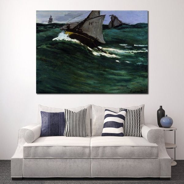 La vague verte peinte à la main Claude Monet toile Art impressionniste paysage peinture pour la décoration intérieure moderne