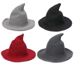 De Halloween langs hoeden schapen gediversifieerde wollen cap breien visser hoed vrouwelijke mode heks puntige bassin emmer 0519